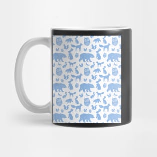 Cornflower Blue Woodland Animals Bear Fox Owl Mug